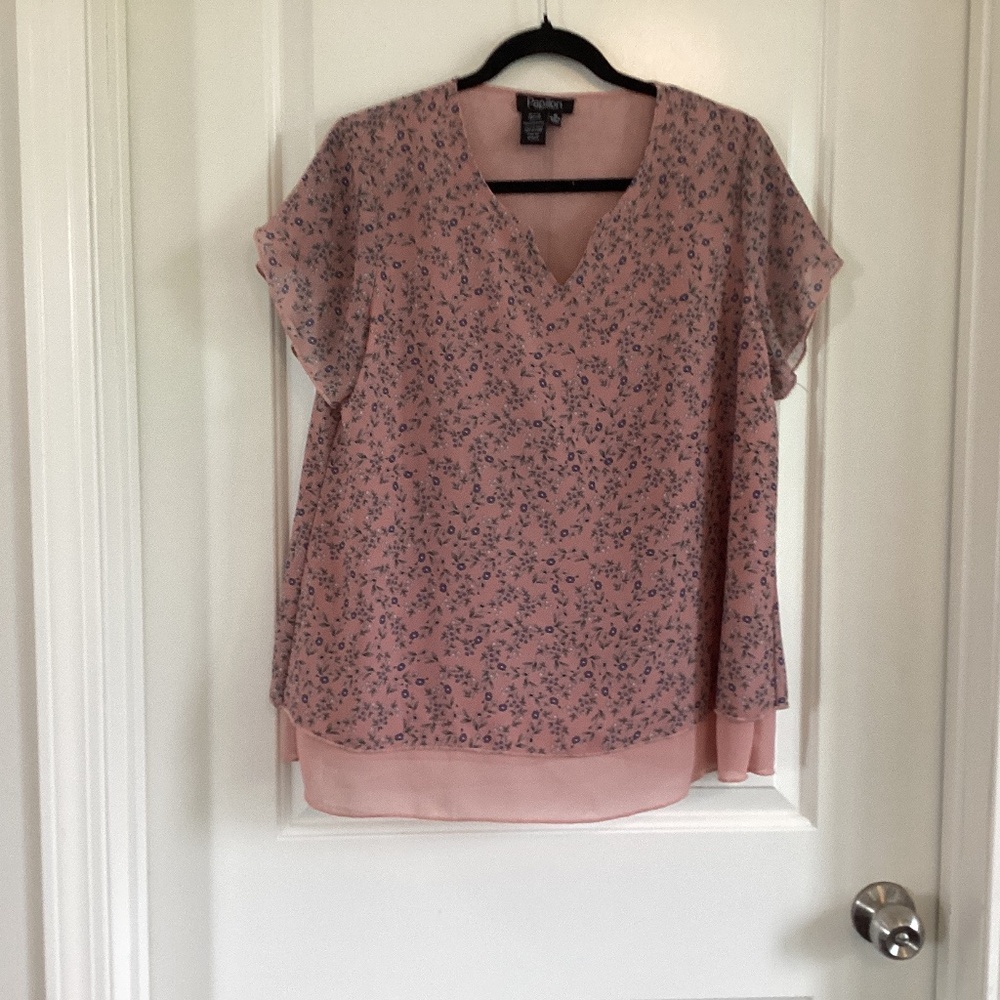 Papillon floral sheer blouse size medium